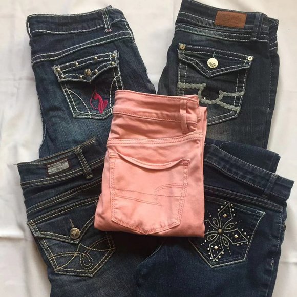 5 pairs of miss size denim jeans size 1/2/3/14/16 - Picture 1 of 16